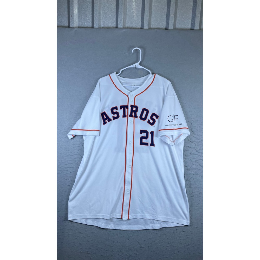 Houston Astros Baseball Jersey Mens XL White Greinke 21 Gallery Furniture